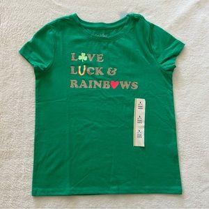 NWT Cat & Jack 2023 Love Luck & Rainbows Tee girls size small (6/7)